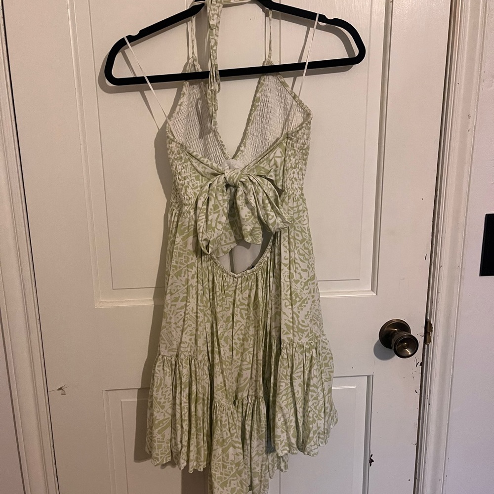 Lovely Day Green and White Mini Dress